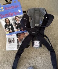 Baby Bjorn Baby Carrier Black and Gingham with box and instructions