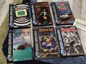Boxed Sega Saturn Model 1 Console PAL & 6 Games (Myst, Rayman, Resident Evil...)