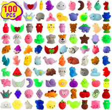 100 Pcs Kawaii Squishies Party Favors for Kids 4-8-12, Mochi Squishy Toys Treasu