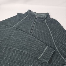 Tommy Bahama 1/4 Zip Pullover Sweater Men  s Size Medium Green Reversible Striped