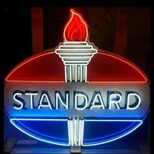 Standard Gas Oil Gasoline Garage 24"x20" Neon Sign Light Lamp HD Vivid Printing