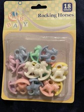 Baby Shower themed cake/cupcake toppers: 18 Baby Rocking Horses