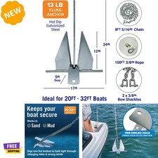 Heavy Duty Boat Anchor Chain Kit for Pontoon/Deck/Fishing/Sail Kayak Fluke Sport