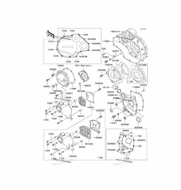 1990-2002 Kawasaki ZX1100 ZX11 11009-1982 Transmission Cover
