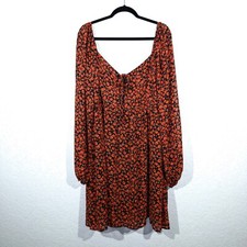 NWT Nasty Gal Red Floral Flower 'Bout That Tie Mini Dress Size 18