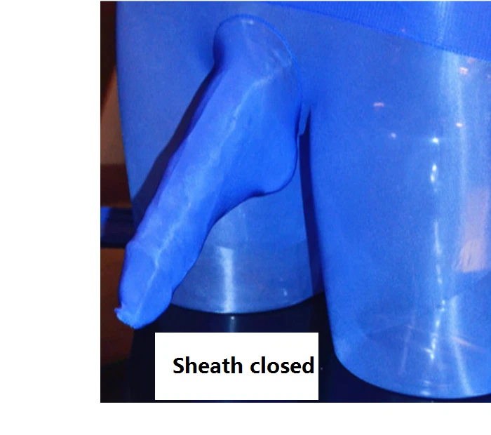 Unisex GLANZ NYLON BODYSTOCKING STRUMPFHOSE OUVERT BODYSUIT Mit 5 finger Gloves - Bild 4 von 4