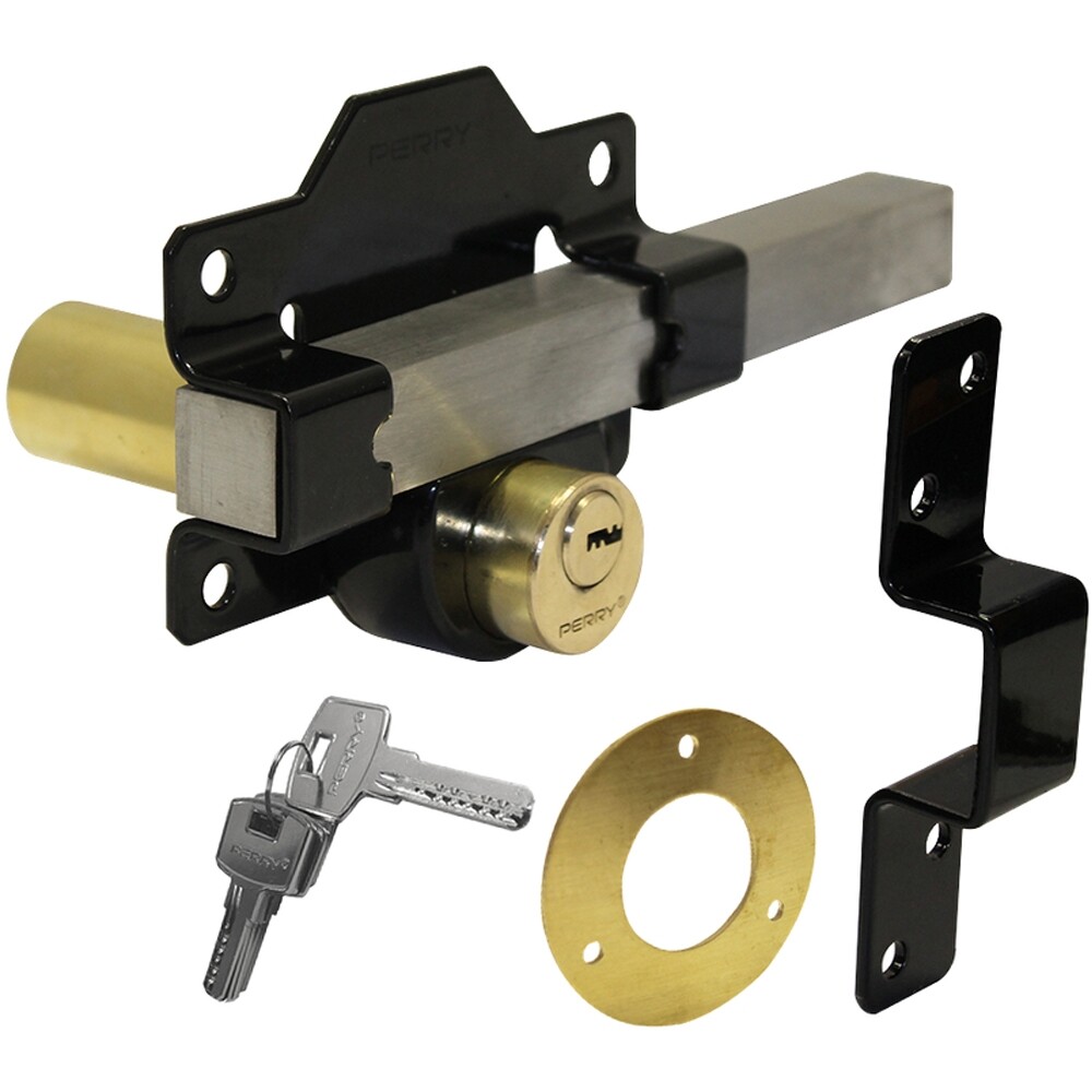 A Perry Double Locking Long Throw Gate Lock 50mm (11270050BK)
