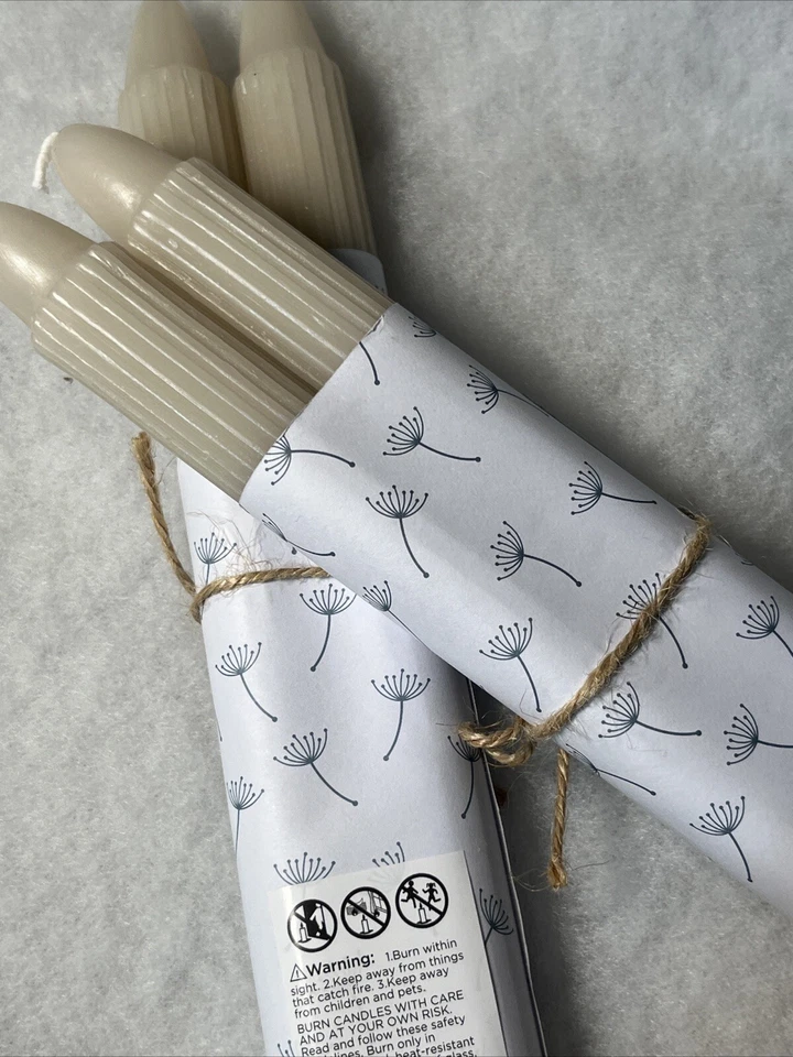 Nuevo 10" Chateau Gris Sin Perfume Acanalado Cónico Llama Velas 2 Paquetes de 2 Foto 3 de 4