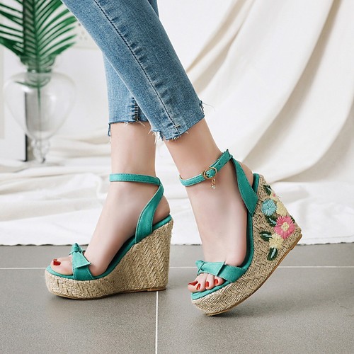 Womens Stylish T-strap Bow Knot Flower 