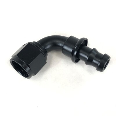 -8 AN 90 Degree Push Lock Oil/Fuel/Gas Hose Line End Fitting Adapter Black