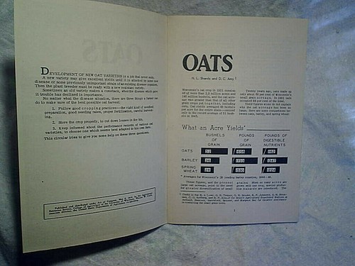 1952 OATS FARMING PAMPHLET,University Of Wisconsin College Of Agriculture,straw - Picture 3 of 5
