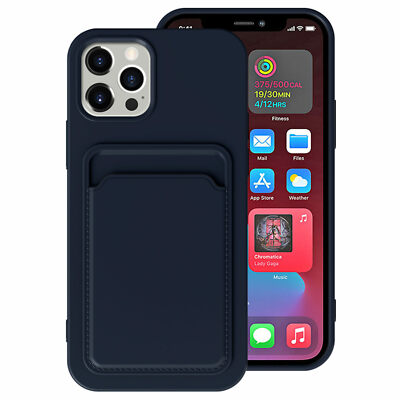 For iPhone 15 Plus 14 13 12 Pro Max Phone Case Silicone With Wallet Card Holder