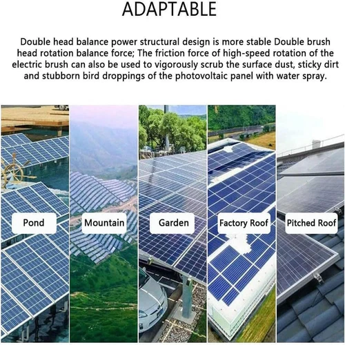7,5m Reinigung Photovoltaik Solar PV Waschbürste rotierend Doppelt Bürstenkopf - Bild 14 von 20