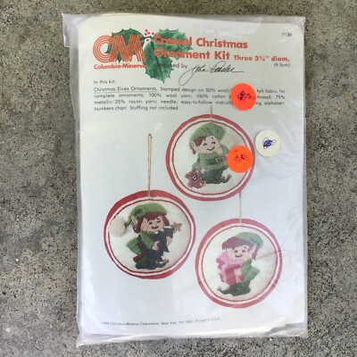Kit De Broderie Columbia Minerva Crewel Vintage : Chaton Et Souris, Laine 100%