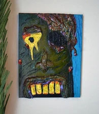 Mankind - Textured canvas handpainted acrylic original art