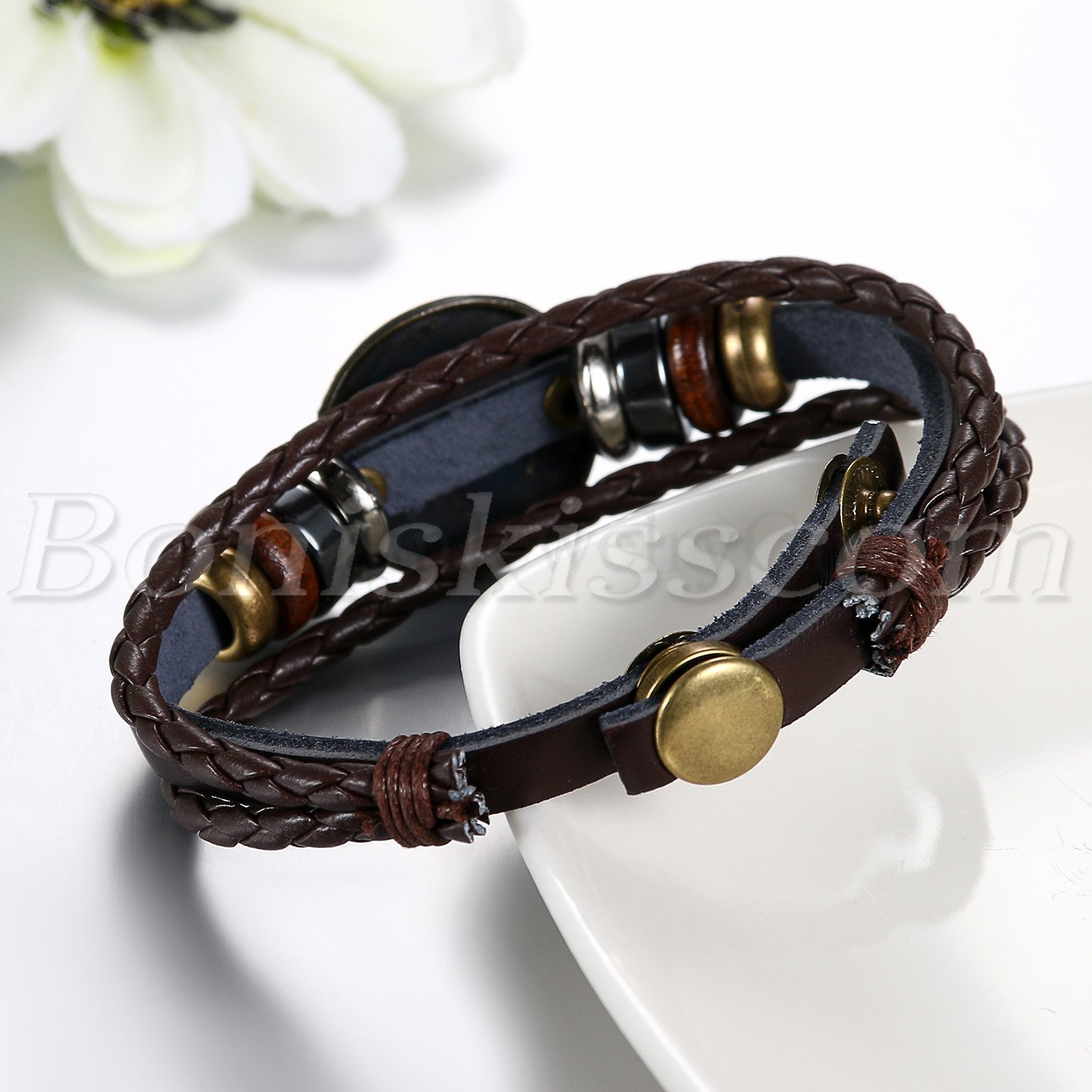 Bracelet Couple Constellation En Cuir PU - 12 Signes, Style Rétro, Pour Femme Et Homme, Cadeau Romantique - 6