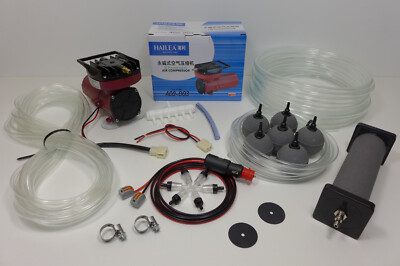 ACO-003 12 V Transportbelüfter Sauerstoffpumpe Teichbelüfter Luftkompressor Set