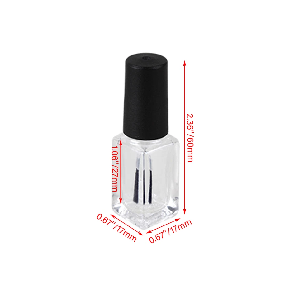 20 Pack Of Empty Nail Polish Bottles with Brush Caps Clear, 4ml - image 2 of 4