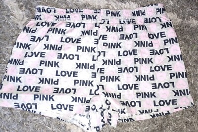 VSpink originals sleep Shorts brand new size medium grey all over logo