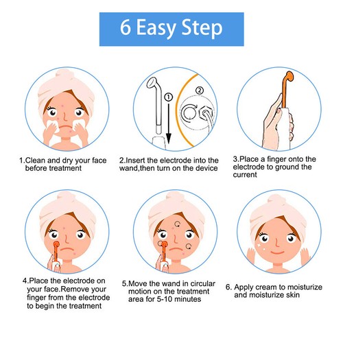 Portable High Frequency Skin Care Therapy Wand Machine Acne Treatment Handheld D - Picture 7 of 12