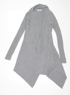 Marks & Spencer Damen Grau V-Ausschnitt Polyestermischung Cardigan Pullover Größe 10