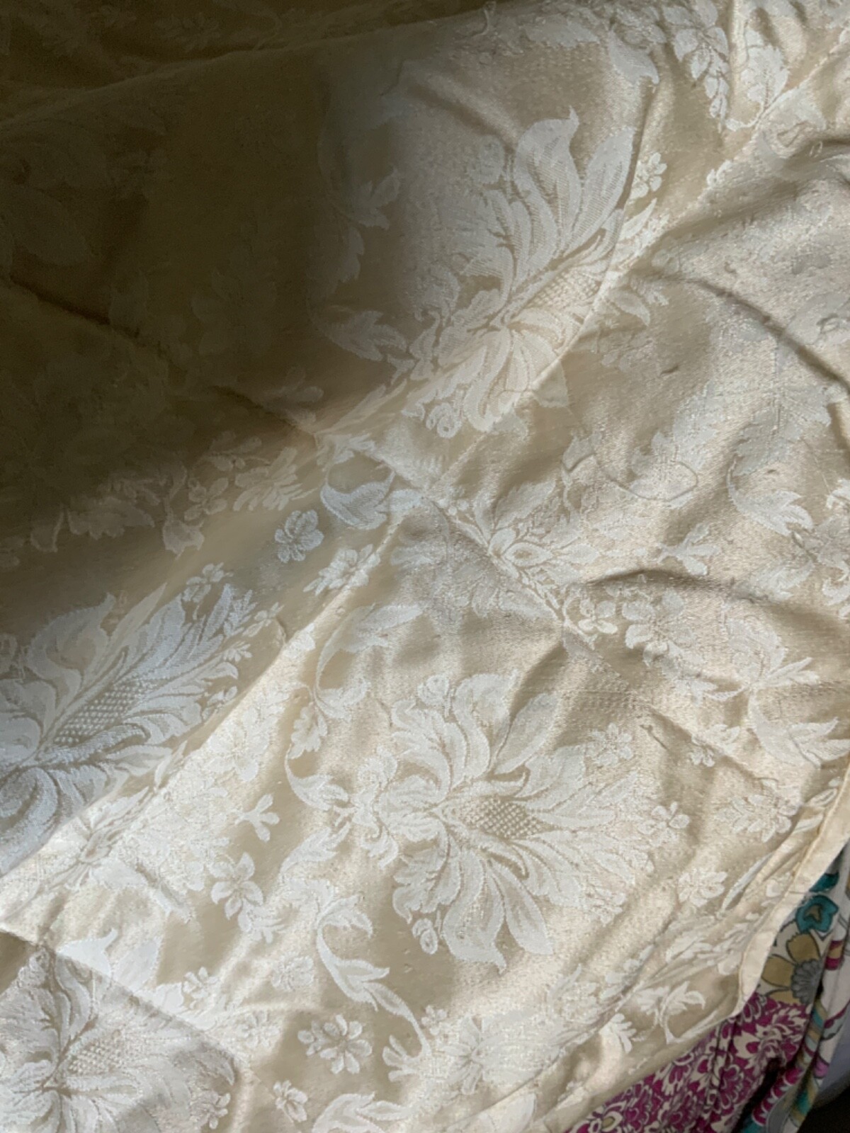 Dorma king size Bedspread WARM FILLED Throw Damask Cream eBay