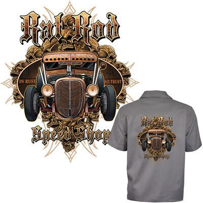 Oldtimer Hemd Workwear Hot Rod Auto Kult Roadster Speed Shop Kustom Racing *1077