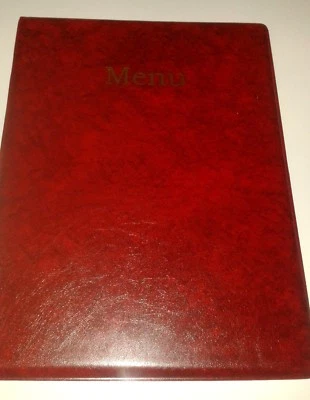 SPIRITUALGATEWAY QTY 30 (Thirty)A4 MENU COVER/FOLDER IN RED LEATHER LOOK PVC + two double pockets