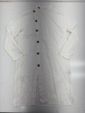 Shein White Long Sleeve Button Dress Womens Size Large