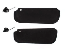 82-92 Camaro/Firebird Black T-Top & Convertible Sun Visor Kit w/ Brackets Pair