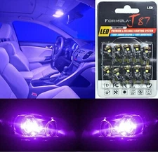 Canbus Error LED Light 168 Purple 12000K Ten Bulbs Interior Map Replacement Lamp