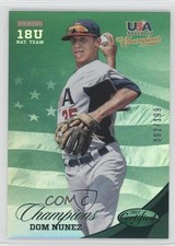 2013 USA Baseball Champions Certified National Team Mirror Green Dom Nunez 0b3