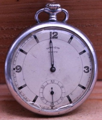 UNION ANCRE ART DECO SWISS HIGH GRADE POCKET WATCH 47.3mm FOR REPAIR (CP)