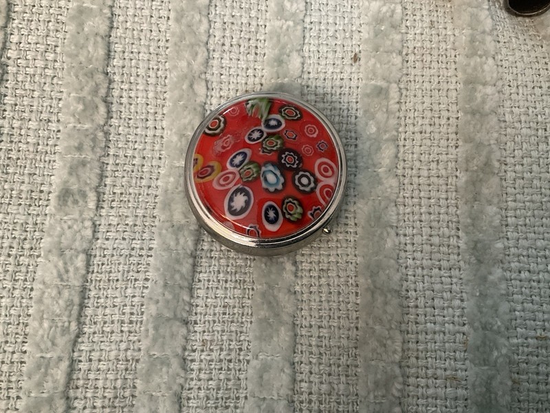Beautiful Metal Decorated Pill Box