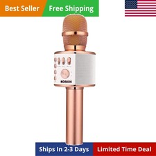 BONAOK Wireless Bluetooth Karaoke Microphone 3-in-1 Portable Handheld Mic Spe...