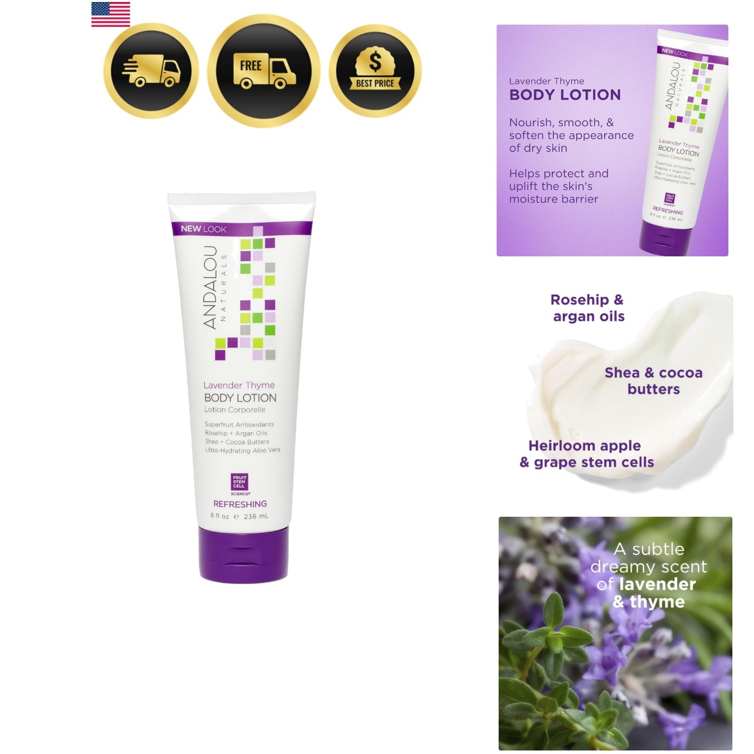 Lavender Thyme Hydrating Moisturizer Organic Aloe Sunflower