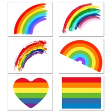 30Pcs Pride Temporary Rainbow Tattoos Stickers Waterproof Removable for Gay Prid