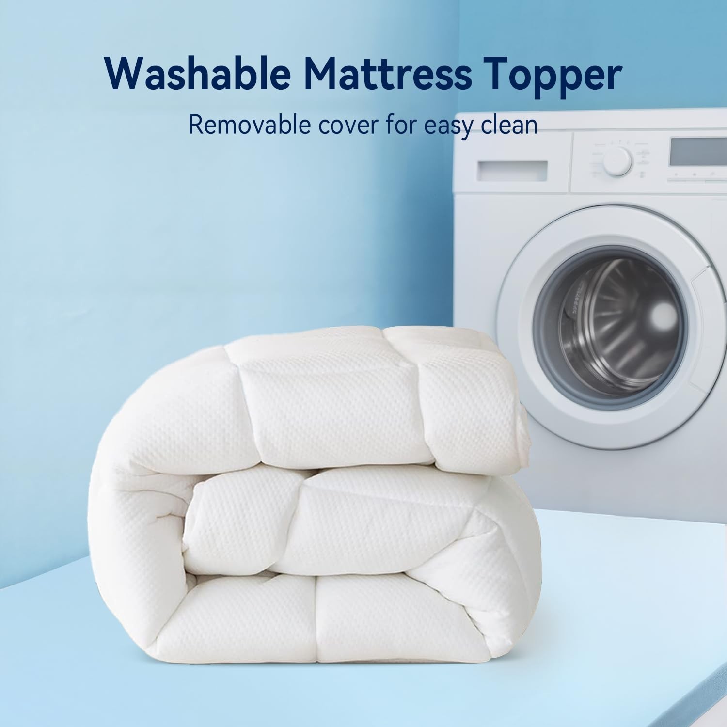 ELEMUSE 3 Inch Cooling Memory Foam Mattress Topper Twin, 2 Inch Pressure-Reli...