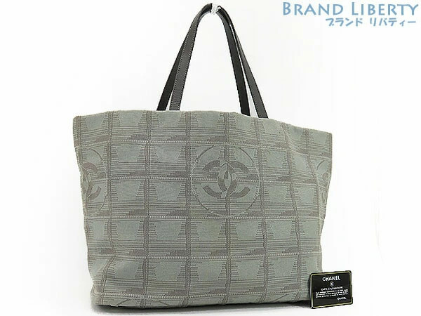 Chanel Gray Canvas Travel Line Tote Bag A47147