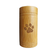 Handmade Bamboo Pet Urn Dog Cat Paw Cremation Ashes Keepsake Free Shipping USA