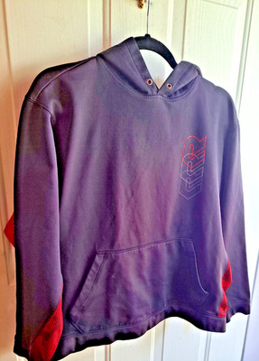 Hoodie Sport Tec Mens  Large Pullover Handwarmer Black Red
