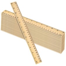 24 Pack 12 Inch Wood Rulers Bulk Classroom Measuring Tool Inch CM