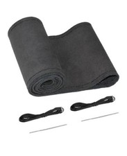 Belinous Suede Leather Steering Wheel Cover Size DIY Stitch-On M4 Black