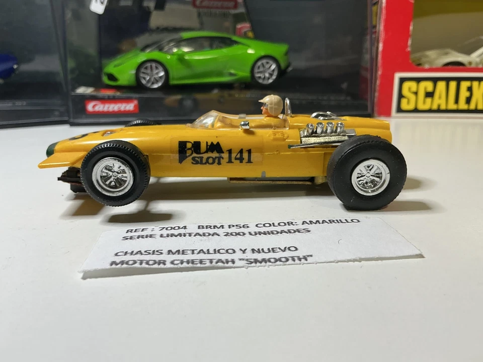 SLOT CAR MRRC 7004 BRM P56 F1 YELLOW LTED.ED MB 1/32 SCALEXTRIC AVANT SLOT FLY - Imagen 4 de 4