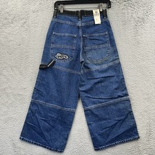 Vintage Lee Pipes Jeans Boys Size Small 26x24 Wide Leg Pockets Baggy Skater Y2K