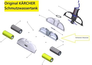 Kärcher Ersatzteil EWM 2 Hartflächenreiniger Schmutzwassertank Teil 2