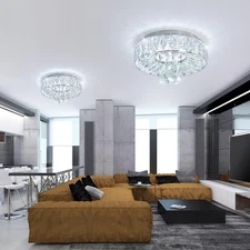 Mini Chandelier Modern Crystal Chandeliers for Hallway Light Fixture LED Flus...