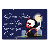 Sensenmann FußMatte In 40X60 Cm Ohne Rand Mit Spruch