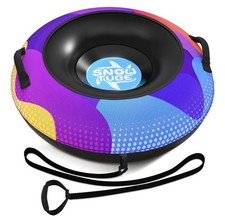 48in Multicolor/Black Snow Tube Inflatable Sled Deep Seat 3-in-1 Valve Tow