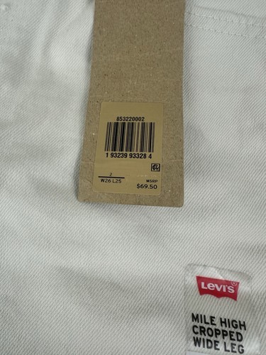 Levis Damen Mile High Wide Leg Cropped Jeans Twill Birch Natural Größe 26 Neu - Bild 5 von 8